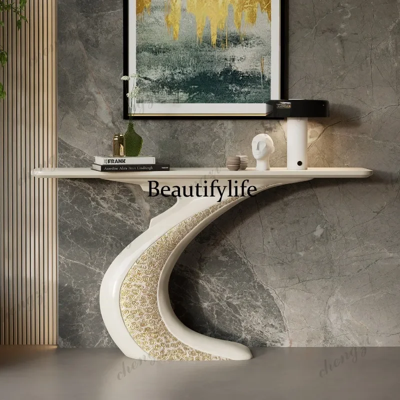 9344 Entrance table light luxury modern new Chinese style entrance hall corridor wall strip high-end view platform