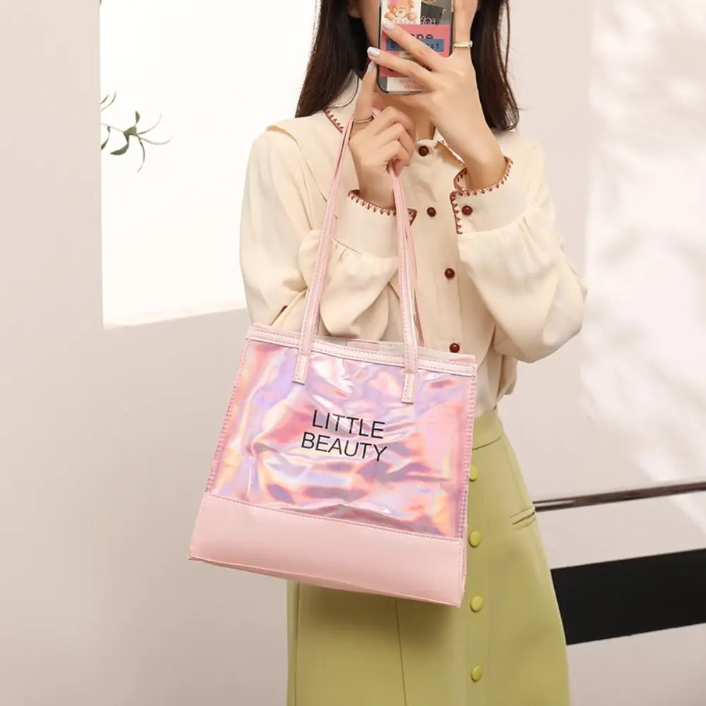 

Popular Multi-Color PVC Jelly Bag Large Capacity Magnetic Buckle Laser Crossbody Backpack Tote Bag Daily Matching