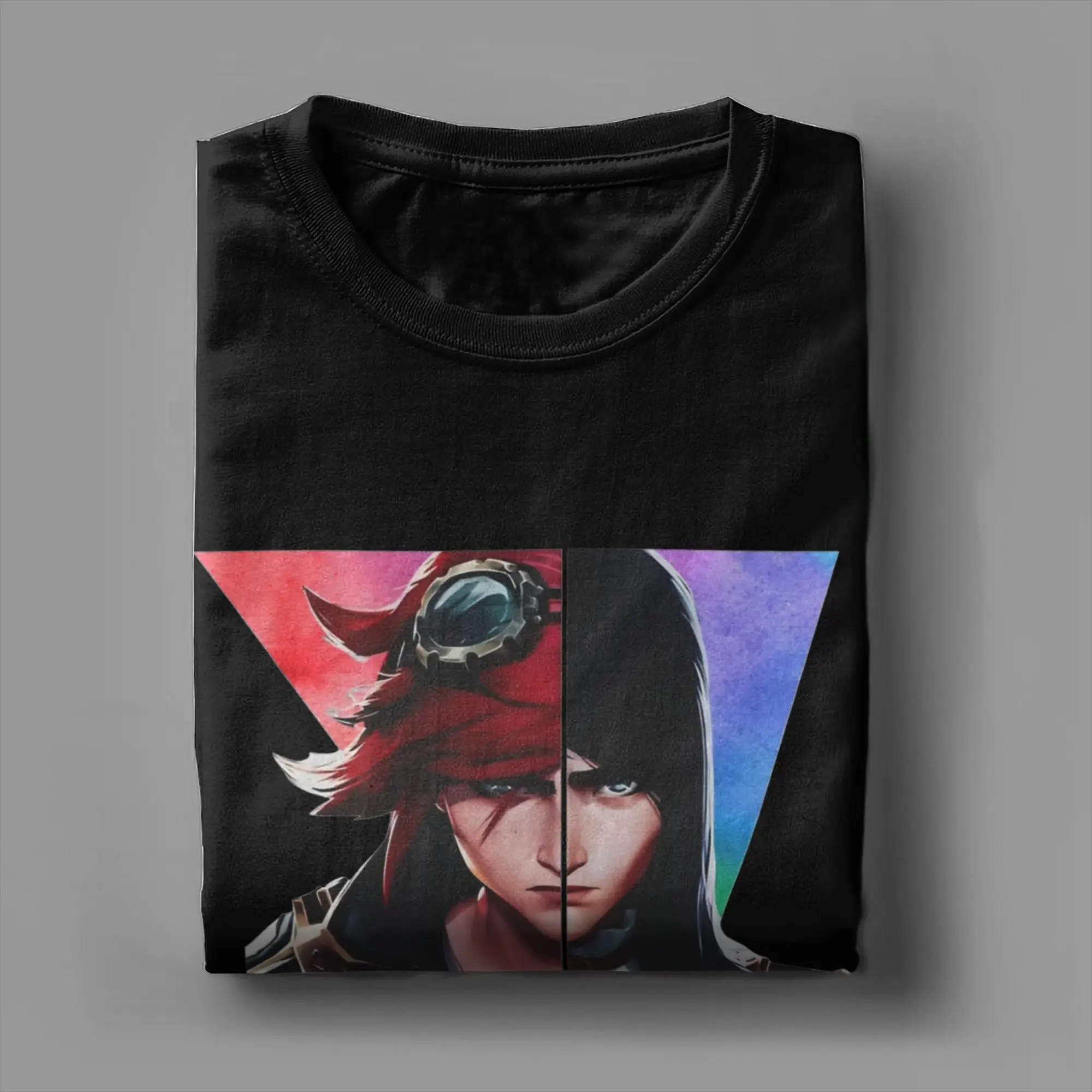 الترفيه Cateve غامض Caitlyn Vi تي شيرت للرجال س الرقبة القطن الخالص تي شيرت لعبة فيلم قصير الأكمام تي شيرت الطباعة الملابس #4