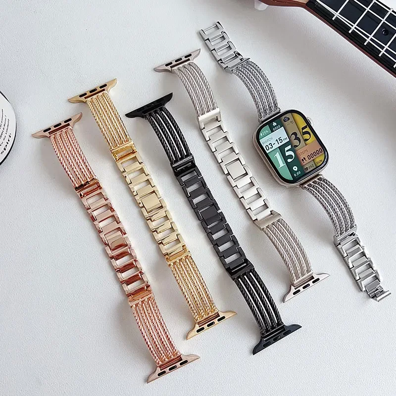 Metal Band For Apple Watch S9 Ultra 2 49mm 45mm 41mm for Iwatch Series 8 7 SE 6 5 Zinc Alloy Bracelet 40mm 44mm 42mm Accessories