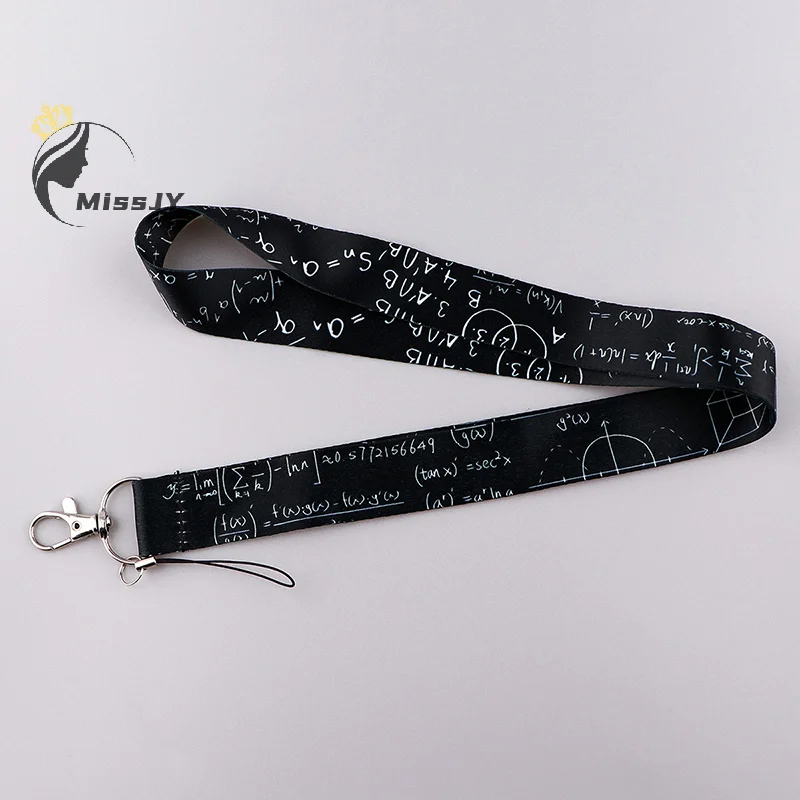 Advanced Mathematical Formula Lanyards Keychain Holder ID Card Pass Hang Rope Lariat Lanyard Key Chain Math Lovers Gifts