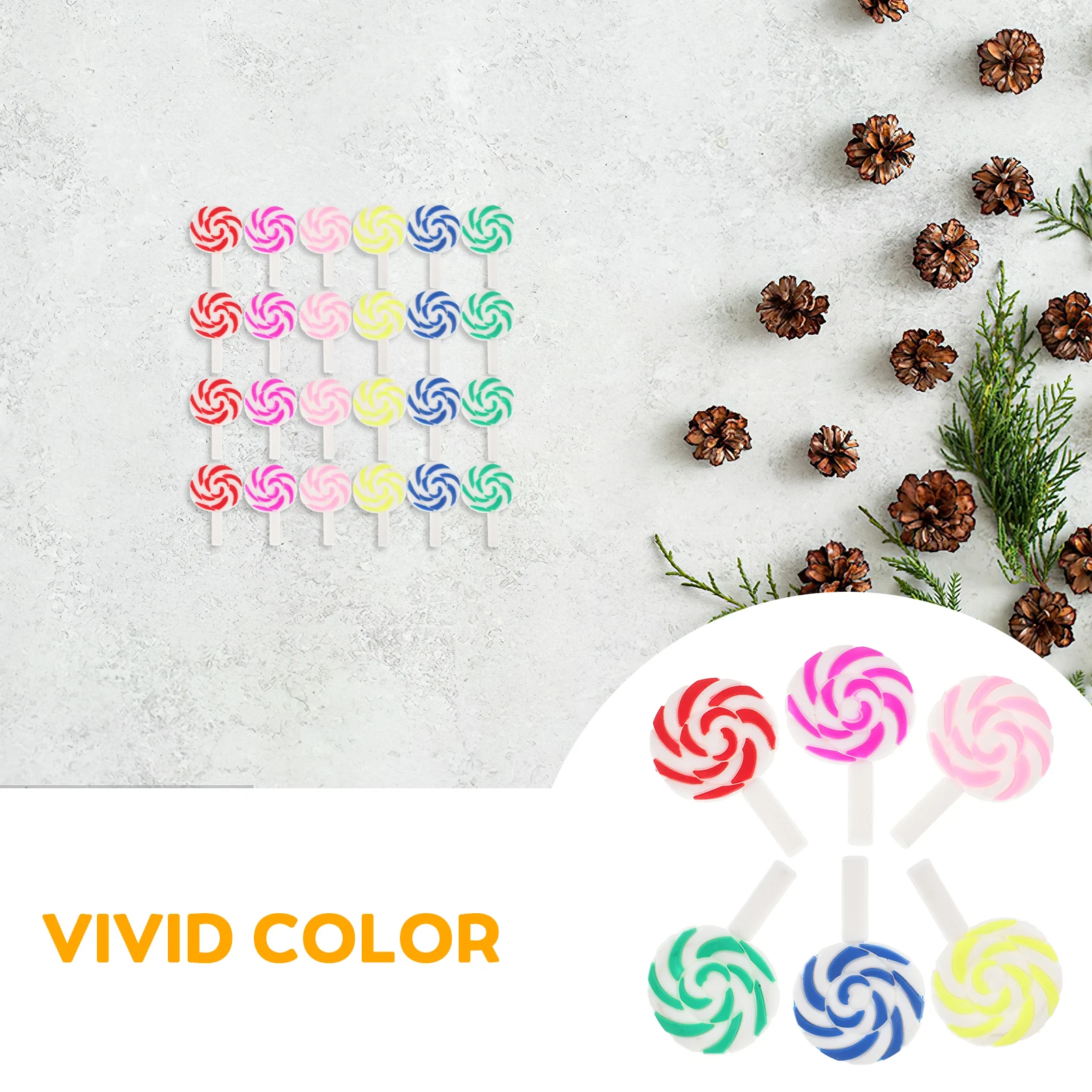 

36 Pcs DIY Materials School Supplies Lollipop Decorations Craft Clay Embellishments Accessories Photo Ornaments