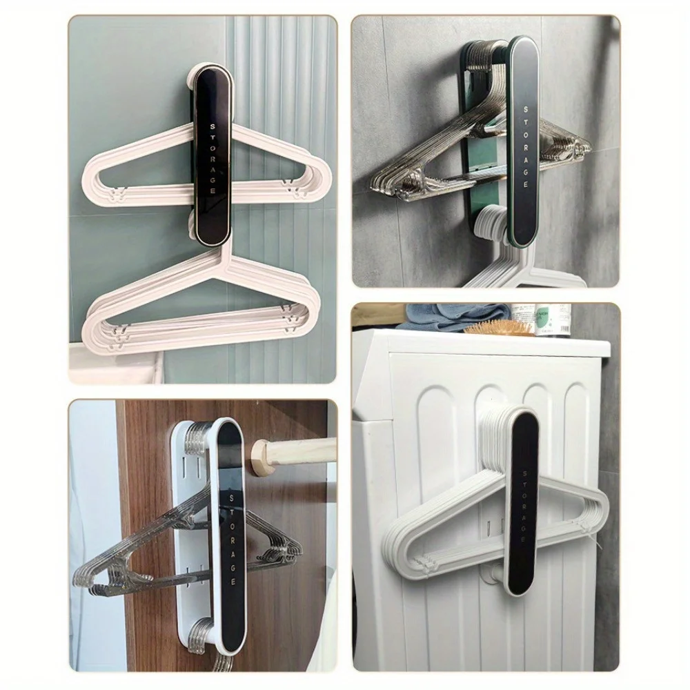 Telescopic No-punch Wall-mounted Coat Rack Storage Rack Balcony Coat Rack Storage Artifact Bathroom Organising Rack