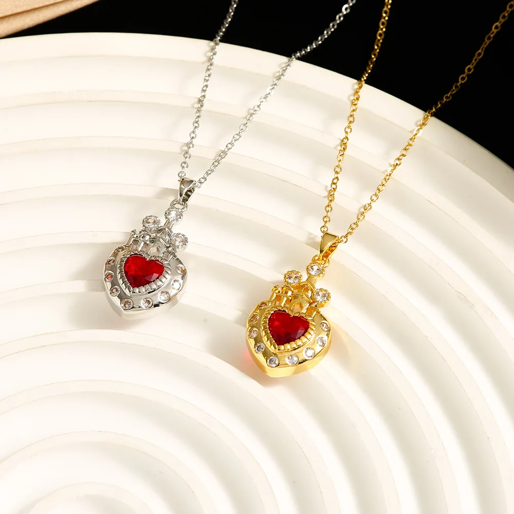 

The new colorful heart-shaped castle necklace is a niche design for women with an ins style, light luxury and versatile