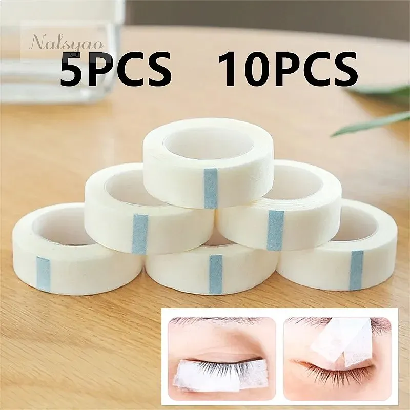 New 1/5/10PCS White Eye False Lashes Patch Breathable Medical Paper Tape Eyelash Extension Lint Free Eyelid Sticker 9M*1.25CM