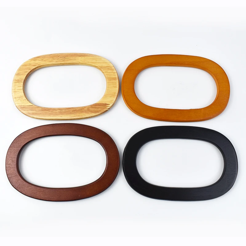 2/4Pcs Solid Wooden O Ring Bags Handle Purse Frame Woven-Bag Handles Handmade Bag Charm DIY Women's Handbag Craft Accessories