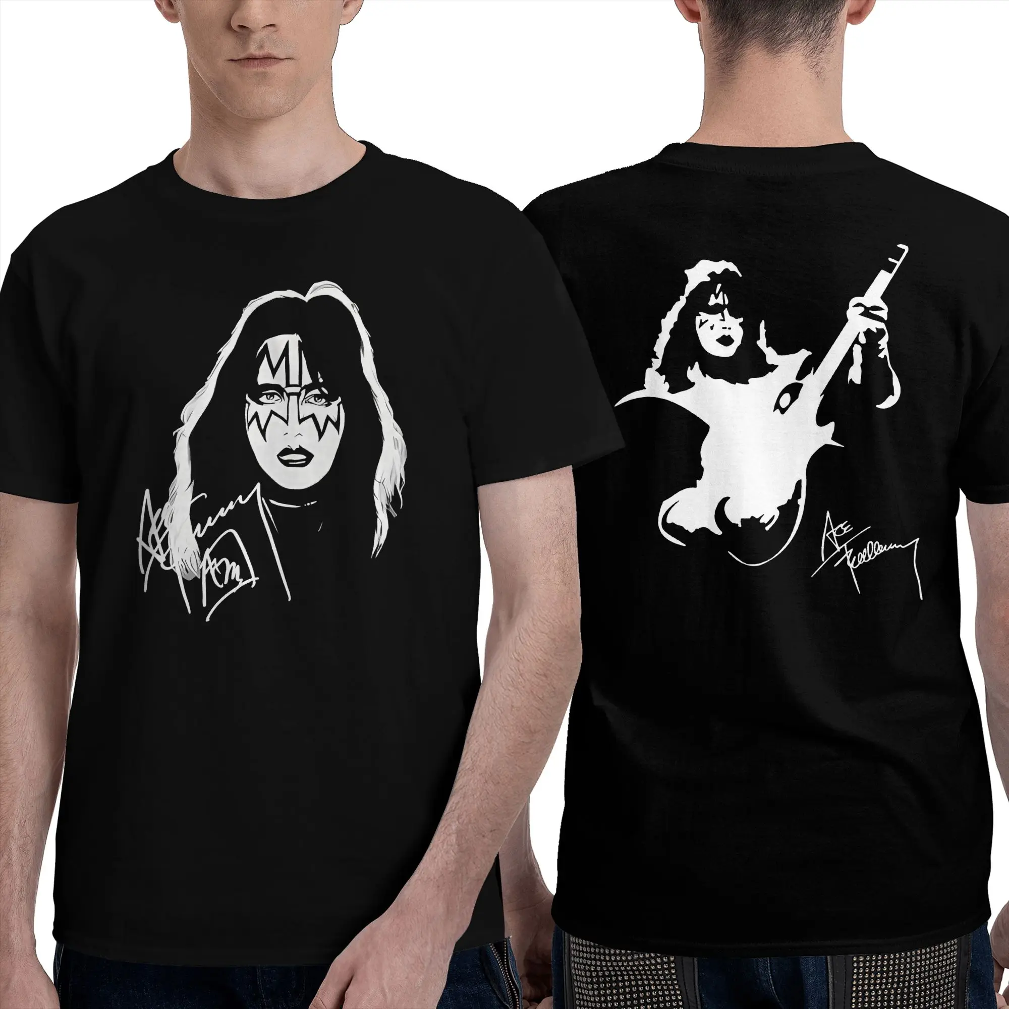 

Ace Frehley Black Rock Men T Shirt Fashion Tee Shirt Short Sleeve Crew Neck T-Shirt Pure Cotton Gift Tops