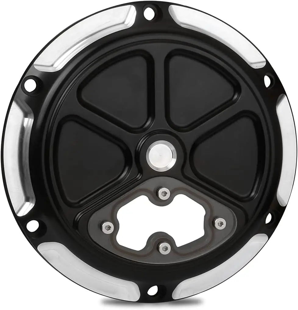 Engine CNC 6 Hole Chrome Plated Transparent Derby Cover For Sportster 1200 Custom XL1200C 883 SuperLow XL883L 05-19