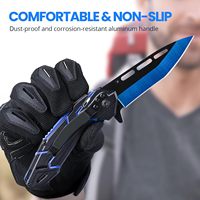 Men's pocket knife, stainless steel sharp blade, cool flip open EDC knife with clip, suitable for outdoor camping and hiking,