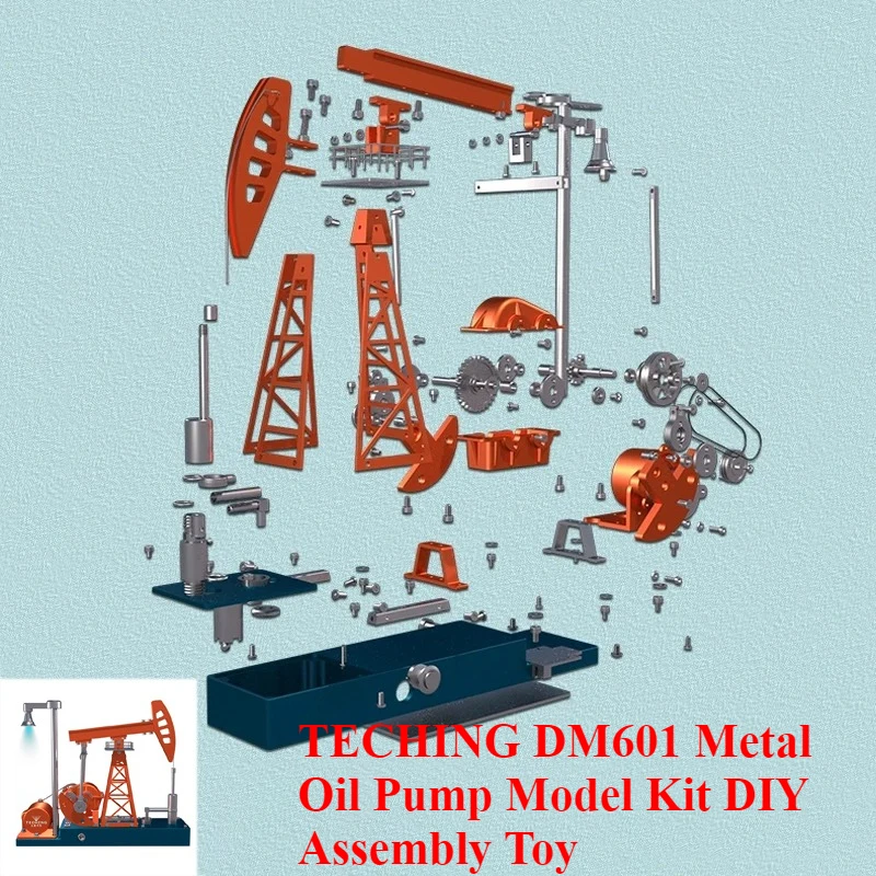 

TECHING DM601 Oil Pump Electric Model Kit DIY Metal Assembly Model Educational Toy Ornaments