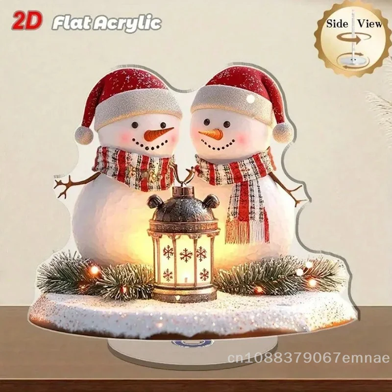 2D الاكريليك الشتاء دُولابٌ دَوّار مع 360 دوران سنو هاوس عيد الميلاد مهرجان سطح المكتب زخرفة ل 2026 عيد الميلاد نافيداد هدية حفلة #3