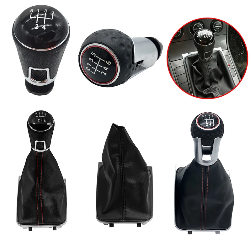 For VW Golf 7 A7 MK7 GTI GTD 2013 2014 2015 2016 2017 2018 5/6 Speed Gear Shift Knob Handle Gaiter Boot Cover Car Accessories