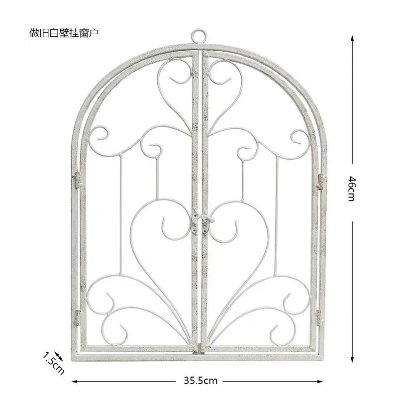Foreign trade cross-border explosion, wrought iron wall hanging love window, villa courtyard wall decoration, homestay balcony f