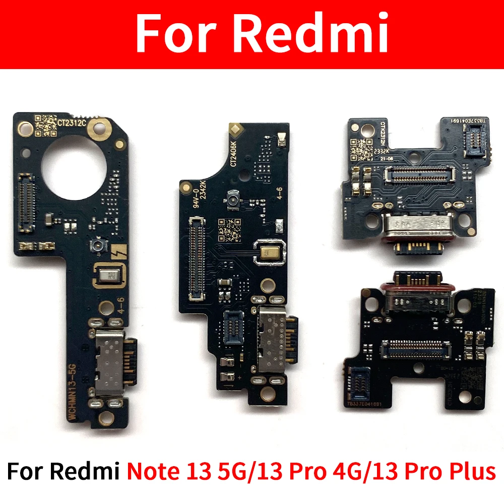 10 Pcs For Xiaomi Redmi Note 13 Pro 4G 5G / Redmi Note 13 Pro Plus Dock Connector USB Charger Charging Port Flex Cable Board