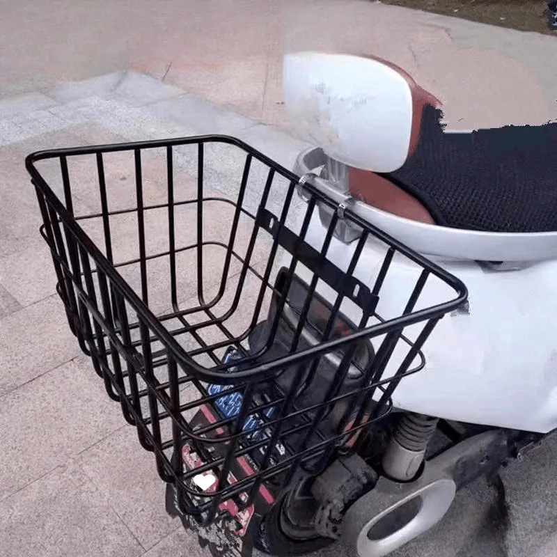 

Widened Thickened Metal Electric Bike Basket Heavy Duty Cargo Storage For E-Bike Scooter Front Rear Mount
