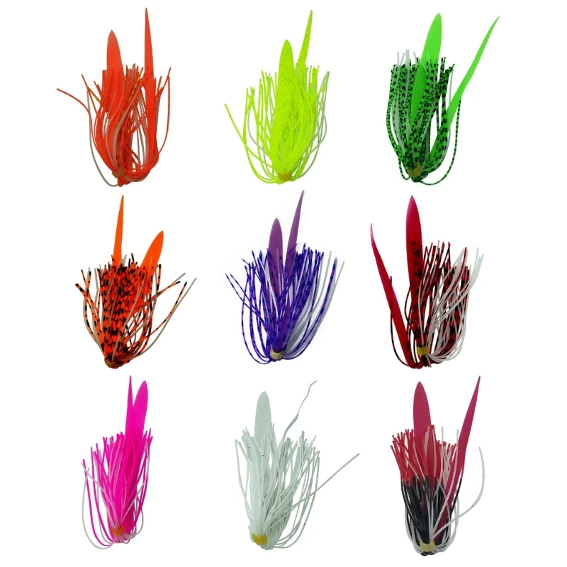 10Pcs Elastics Silicone Jigs Skirts Luminously Spinnerbait Umbrella Skirts Fishing Lures Skirt Fishing Accessories Enduring