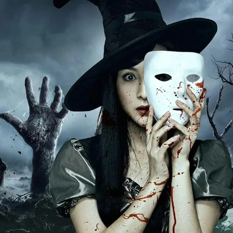 1-20 قطعة قناع تنكر للهالوين كامل الوجه مرسومة يدويًا بتصميم تنكري للبالغين والأطفال وإكسسوارات أزياء تزيين الحفلات