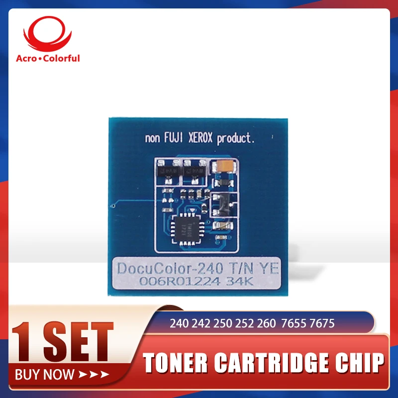 1 Set Compatible Toner Chip For Xerox DocuColor 240 242 250 252 260 WorkCentre7655 7675 Printer Cartridge