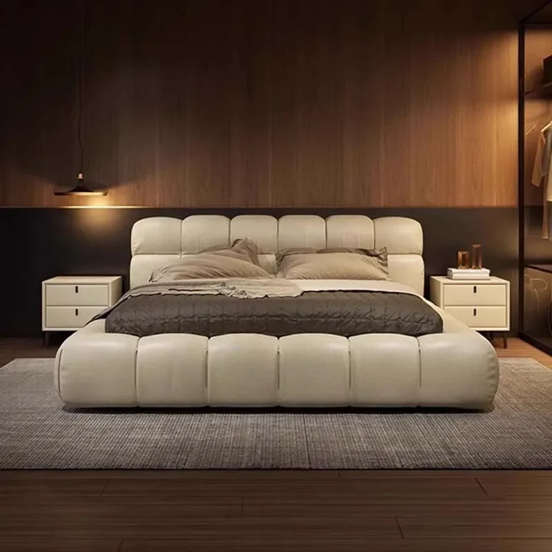 

France Design Adult Bed Simple Queen Modern Comfortable Aesthetics Wedding Bed Unusual Castle Double Sleeping Beliche Furniture