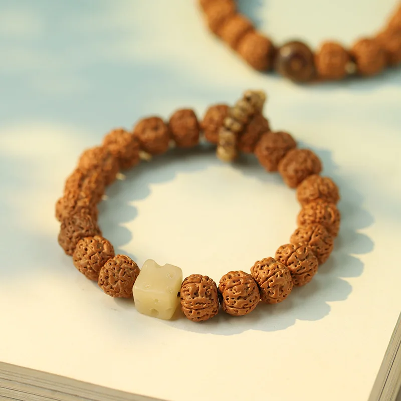 الطبيعية قسط صغيرة فاجرا سبحة صلاة النمط التبتي العقيق بودي الجبن سوار اليدوية