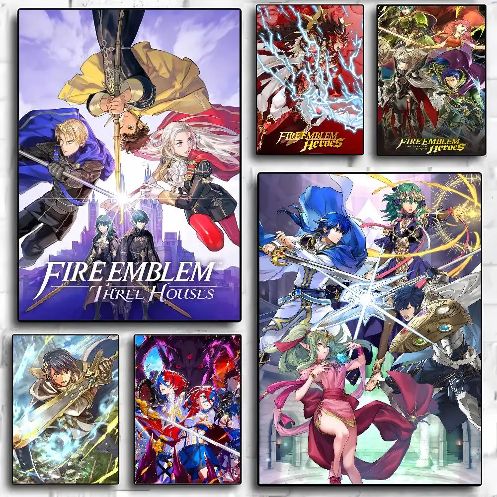 Póster de Anime con emblema de F-Fire, impresión de alta calidad, decoración del hogar, arte de pared, Mural, decoración de Bar y habitación