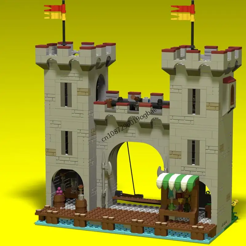 NEW 869pcs MOC Medieval Street View Seaside Market Fortified Entrance Model DIY creative ideas Assembly Puzzle block bricks Gift