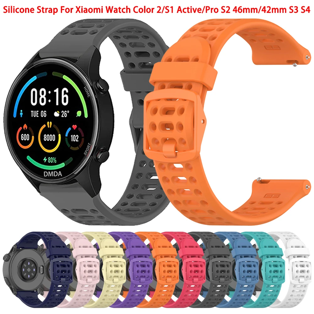 20mm 22mm Silicone Strap For Xiaomi Watch 2 Pro/S4 Sport Bands For Mi Watch Color 2/S1/S2/S3/Huawei Replacement Bracelets Correa