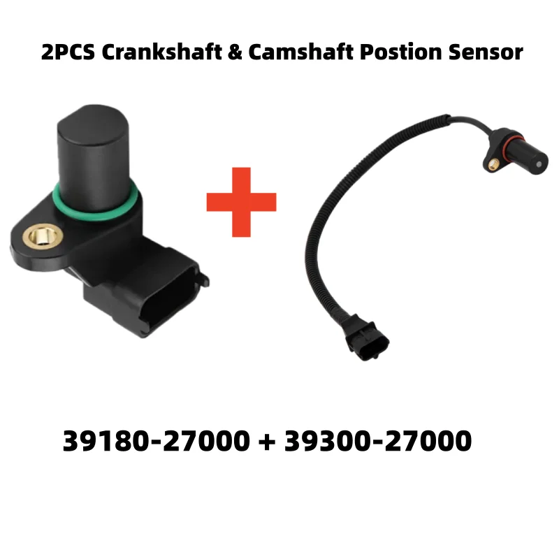 1/2/10PCS 39180-27000,39300-27000 Sensor de posición del cigüeñal y del árbol de levas para Hyundai Accent Getz i30 Matrix 2.0 CRDi Santa Tucson