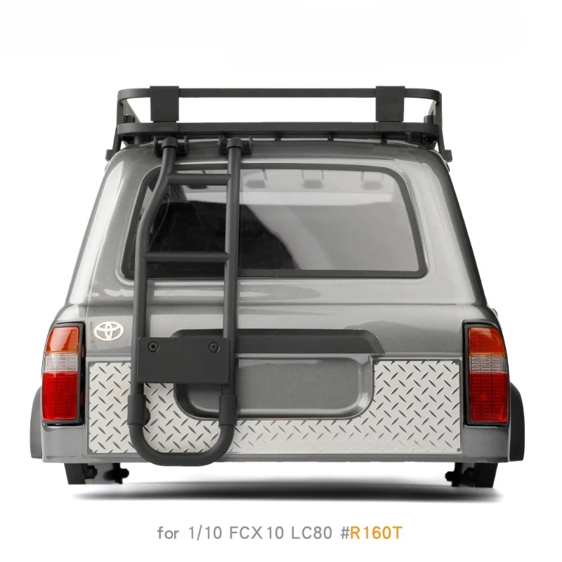 Placa de deslizamiento inferior para puerta trasera, modificación protectora de acero inoxidable para coche trepador de control remoto 1/10 FCX10 LC80, accesorios mejorados, 1 Uds.