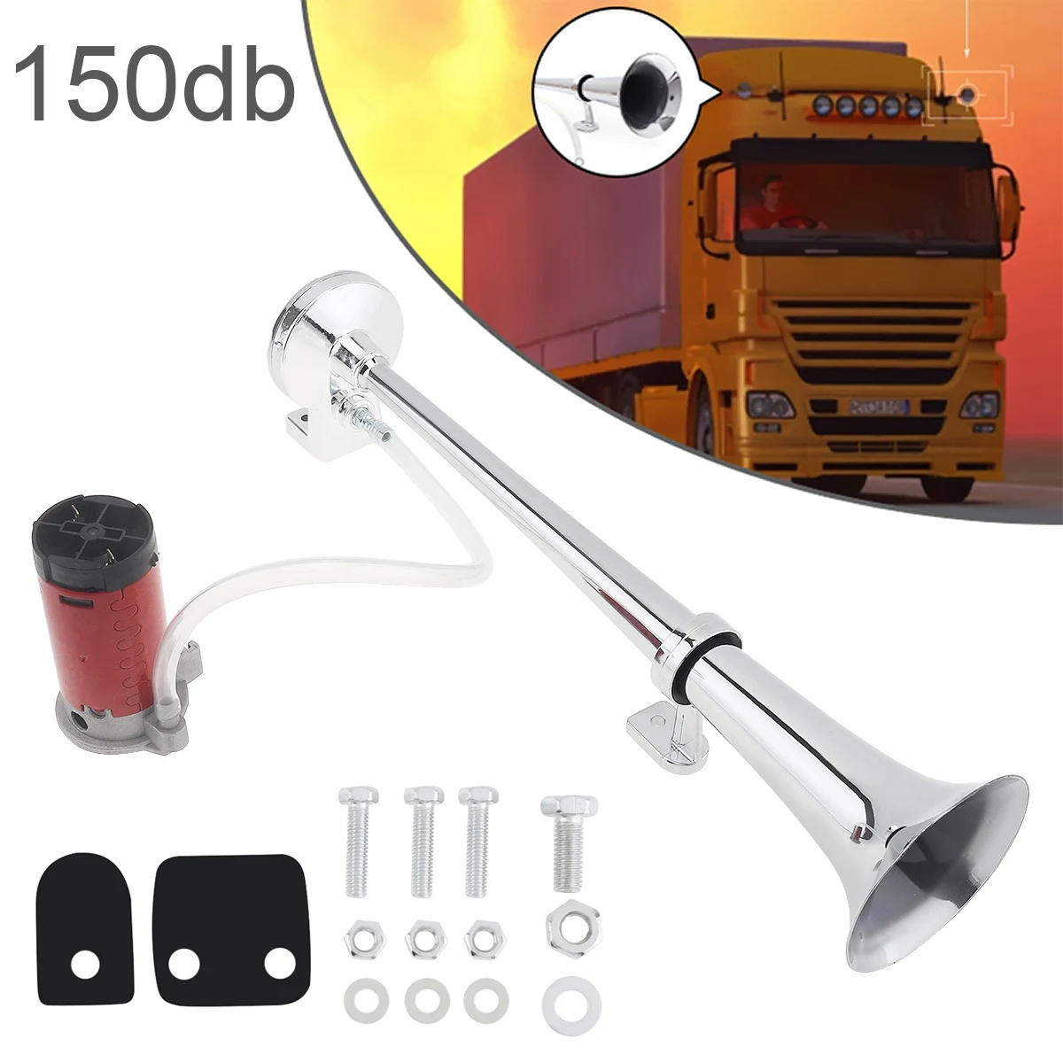 

12V Universal Air Horn Pump Loud Car Truck Vehicle Train Motorcycle Siren Horn Multi-tone Claxon Horns Air Compressor