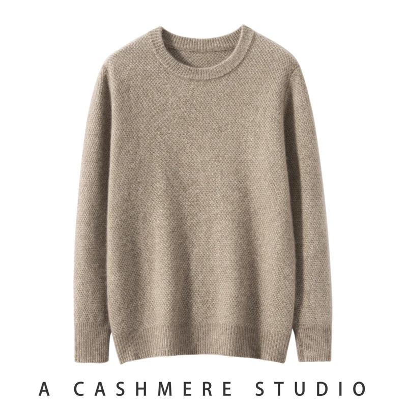 Maglione di puro Cashmere addensato invernale di alta qualità per uomo nuovo maglione girocollo da uomo a maniche lunghe lavorato a maglia Casual