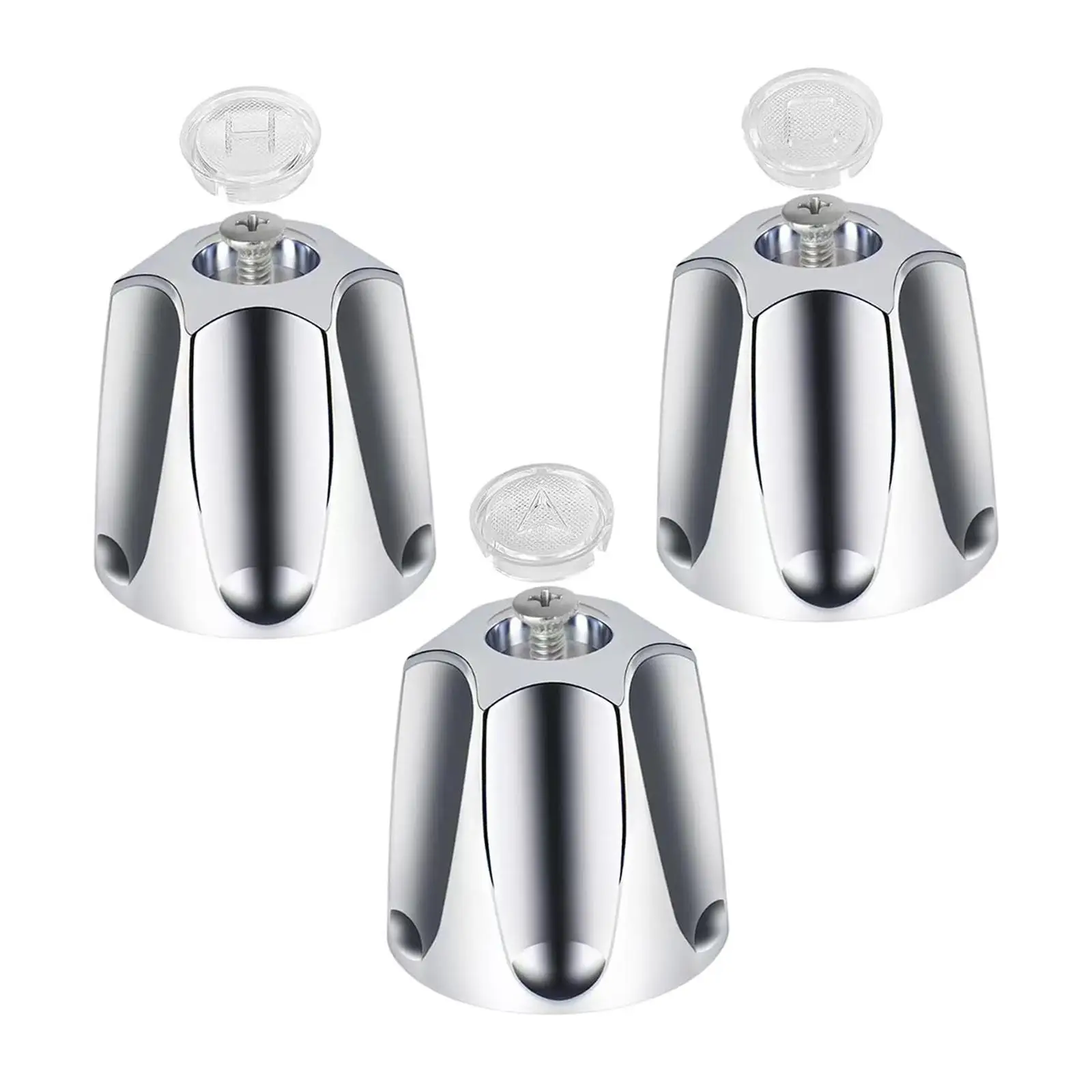 Universal Fit Shower Handle Replacement Knobs with Screws for Bathtub Faucet Hot Cold Diverter Trim Modern Bathroom