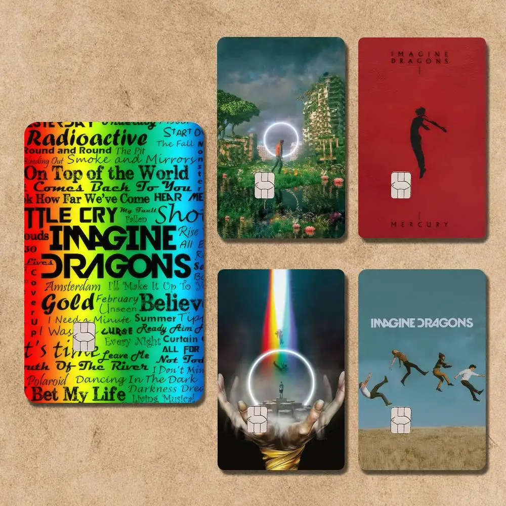 

Imagine D-Dragons Rock Band Card Stickers Credit Visa Debit Bank Charge Card Bus Metro Waterproof Sticker Decal Decoration