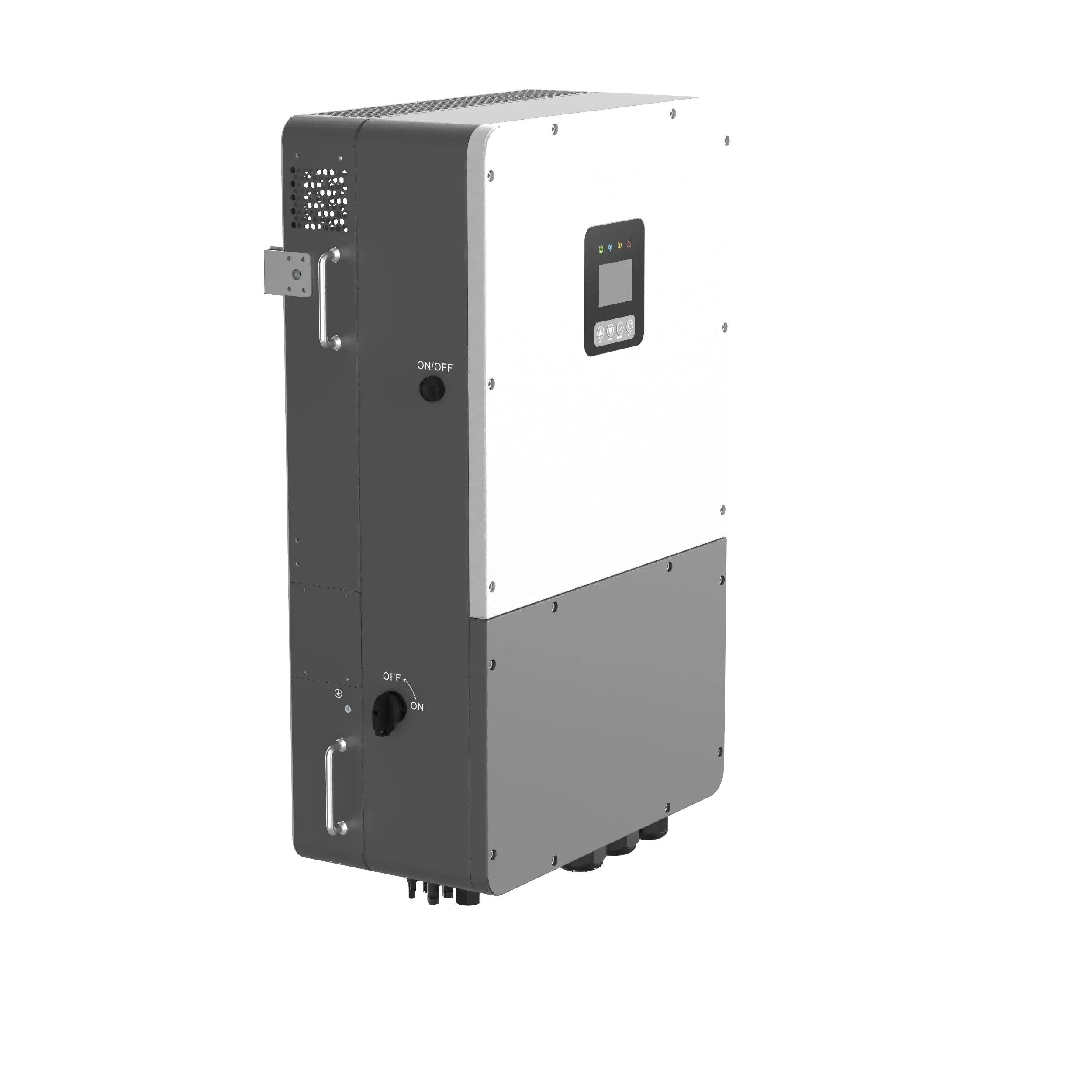 Commercial-grade 3-phase 4MPPTs Hybrid Solar Inverter 60kW 48V 380/400VAC IP66 LCD Display