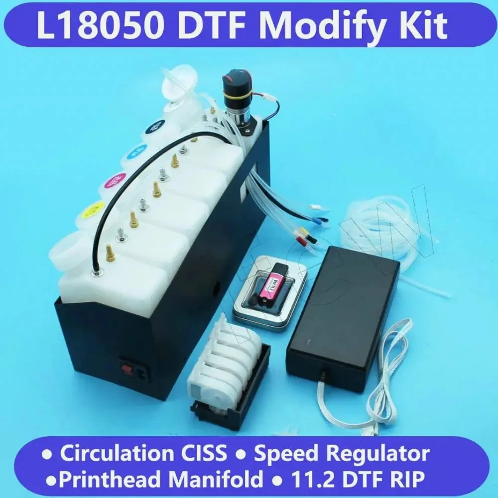 Printer DTF Full Set Modify Kit For Epson ET 8550 L8050 Ink Circulation System RIP 11.2 DTF Print Head Manifold Speed Regulator