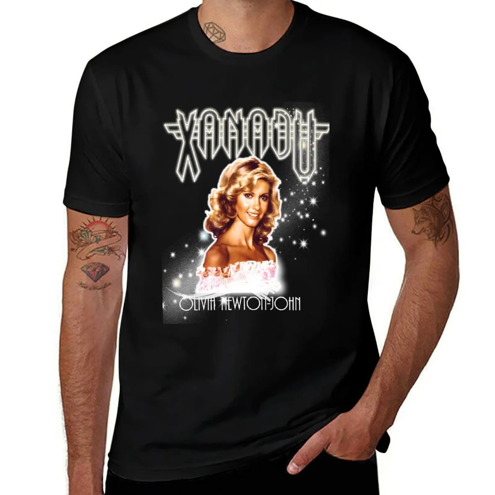 Olivia Newton-John - Xanadu - Million Lights Dancing - Camiseta Clásica de Algodón Suave de Manga Corta