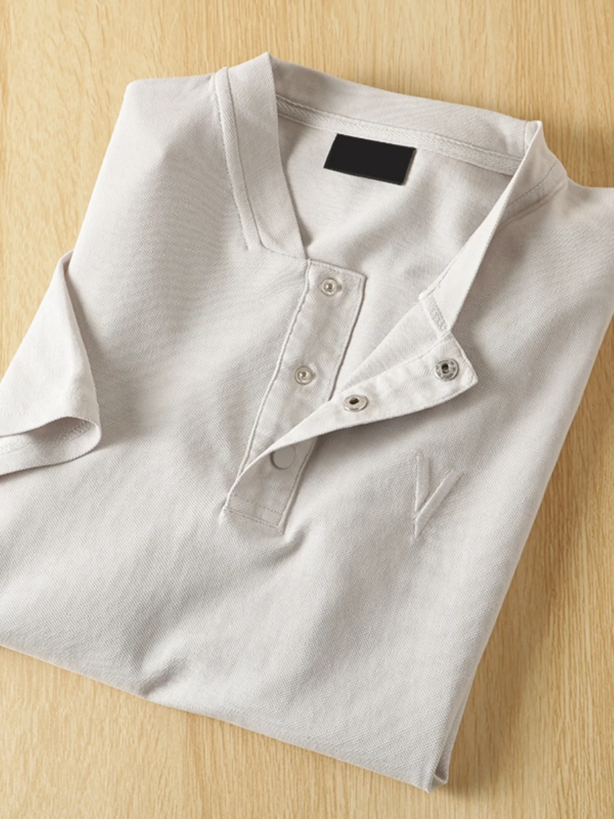 

Retro American Henry Collar ort Sve T-irt Breathable Cotton Casual Summer Faion Urban Sle for Men Daily Wear