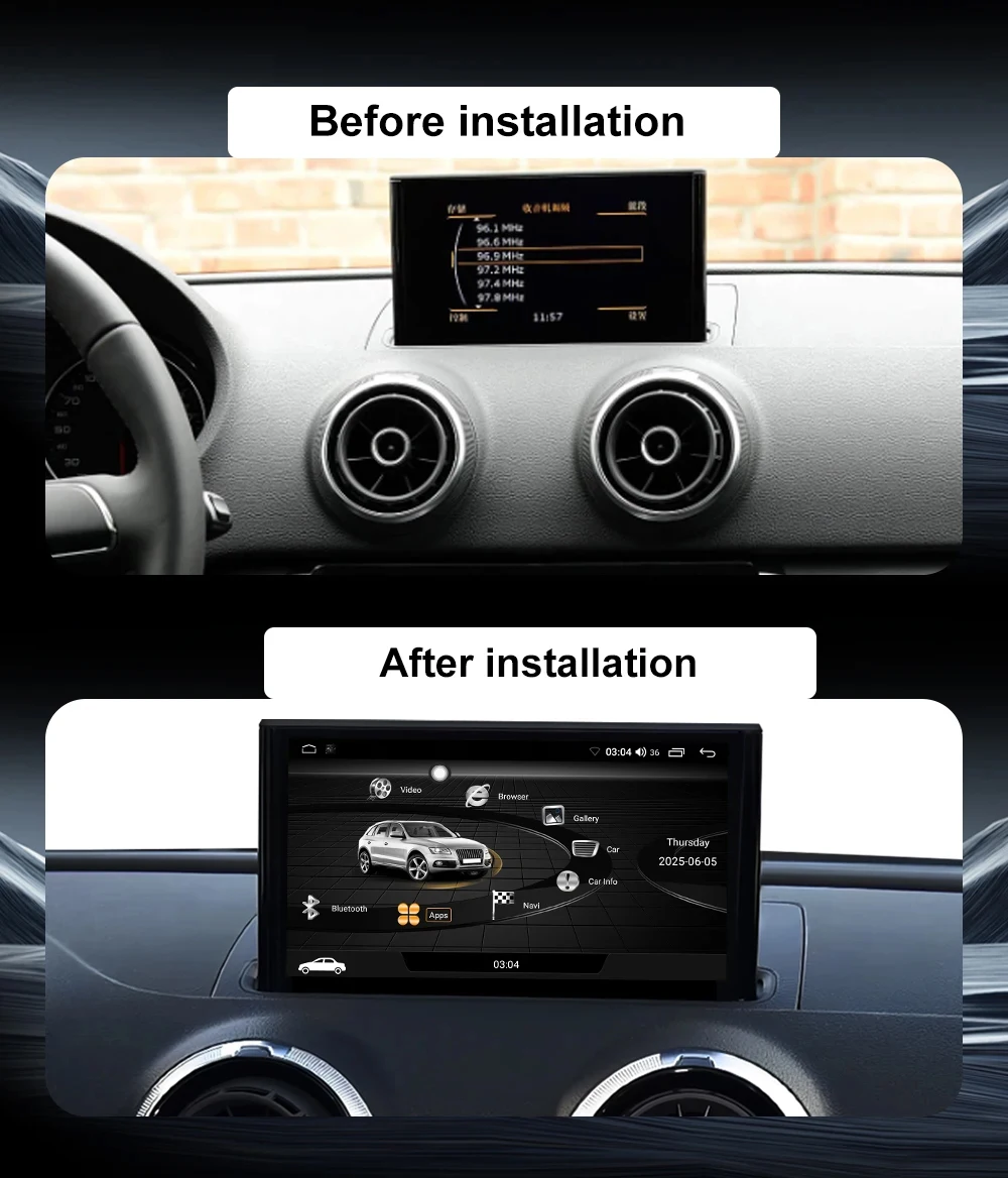 Android 16 Auto Carplay For Audi A3 2013 2014 2015 2016 2017 2018 Car Radio Multimedia GPS Navigation 4G WIFI DSP Head Unit