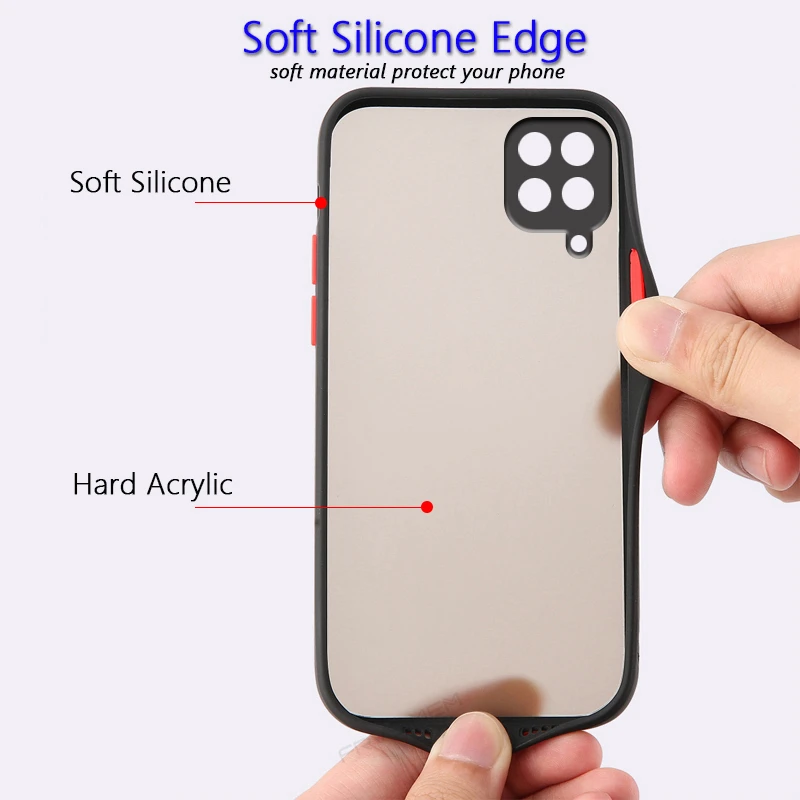 Full Lens Protect Matte Acrylic Soft Phone Case for Samsung Galaxy M12 M22 M32 A12 A22 4G A22S M32 M53 A14 A34 A54 M42 5G Cover