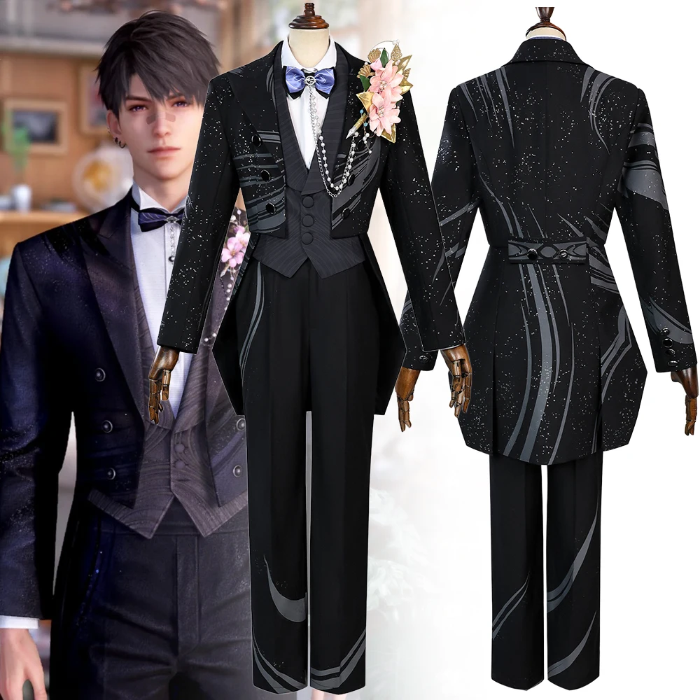 

Game Love And Deep Caleb Cosplay Costume Adult Men Shirt Pants Suit Tailcoat Uniform Halloween Party Clothes Outfit