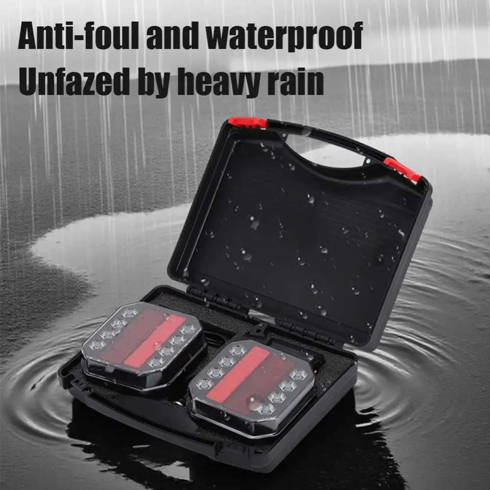 1 Set 12V 24V Rechargeable Wireless Magnetic LED Truck Rear Tail Light Trailer Signal Warning Brake Light Lamp Campers Caravan