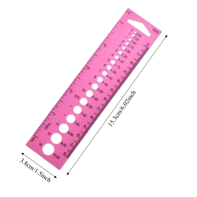 1pc Knitting Needle Gauge Ruler Knitting Crochet Needle Size Checker Measurement Tool for Knitting Weaving Crafts view 3