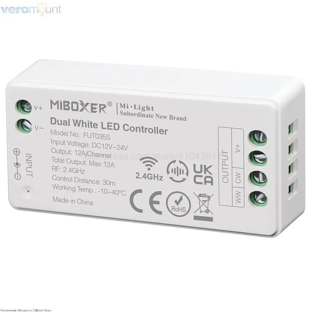 MiBoxer FUT035S+ Single Color Dual White 2 in 1 FUT037S+ RGB RGBW RGBCCT 3 in 1 2.4G LED Strip APP remote Controller dimmer