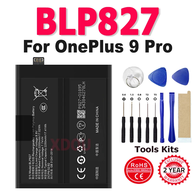 

BLP827 Brand-New Replacement Battery For Oneplus 9 Pro Phone Battery Capacity 4500mAh Powerful Batteries + Tools