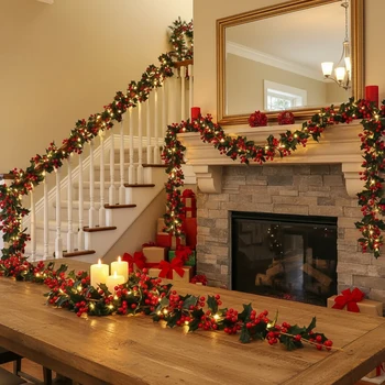 Red Berry Christmas Garland 1