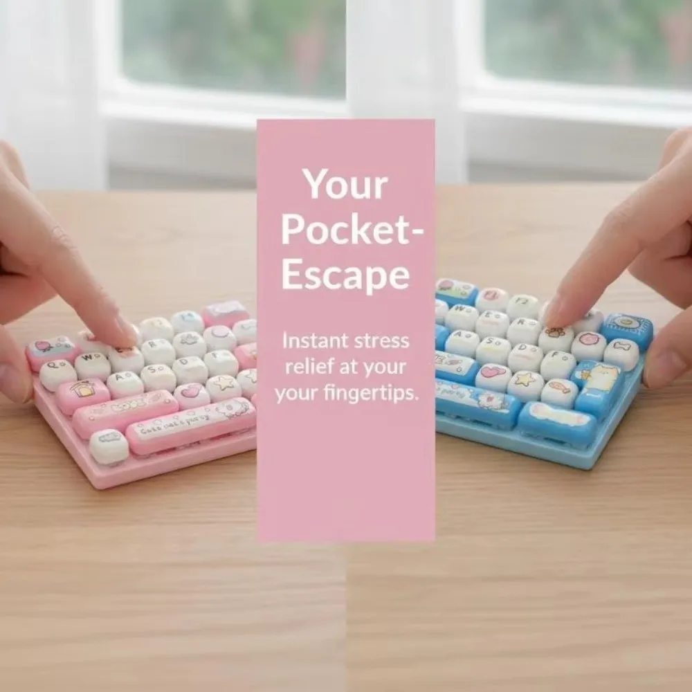 26 Key Mechanical Keyboard Keychain Mini Keyboard Cute Pendant Finger Press Creative Design Novelty Charms Mechanical Keyboard
