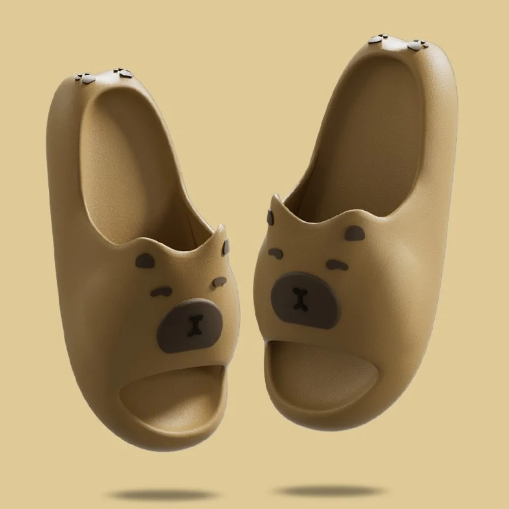 إزالة الروائح الكريهة Kawaii كابيبارا النعال المضادة للانزلاق إيفا الصنادل الداخلية الكرتون لينة سميكة وحيد النعال النساء الرجال