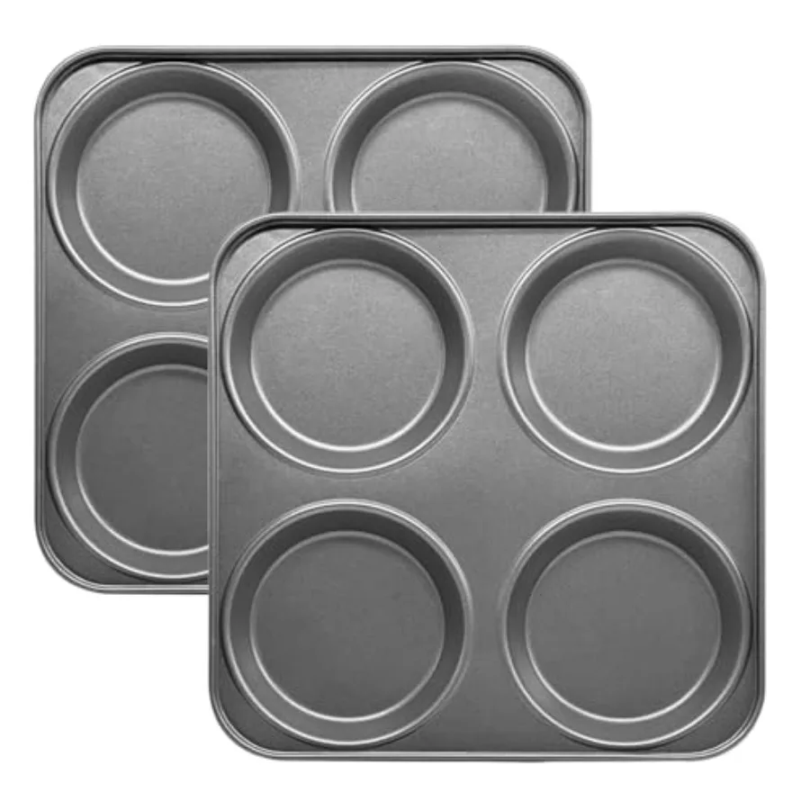 

Набор сковородок для пудинга Yorkshire из 2 чашек с антипригарным покрытием, сковорода для кексов с 4 чашками, сковорода для пирогов Whoopie для гамбургеров, яиц, сэндвичей