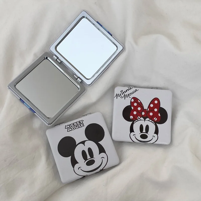

Disney Mickey Mouse Mirror Stitch Portable Cartoon Cute Figure Metal Small Folding Makeup Mirror Handheld Commute Woman Gifts