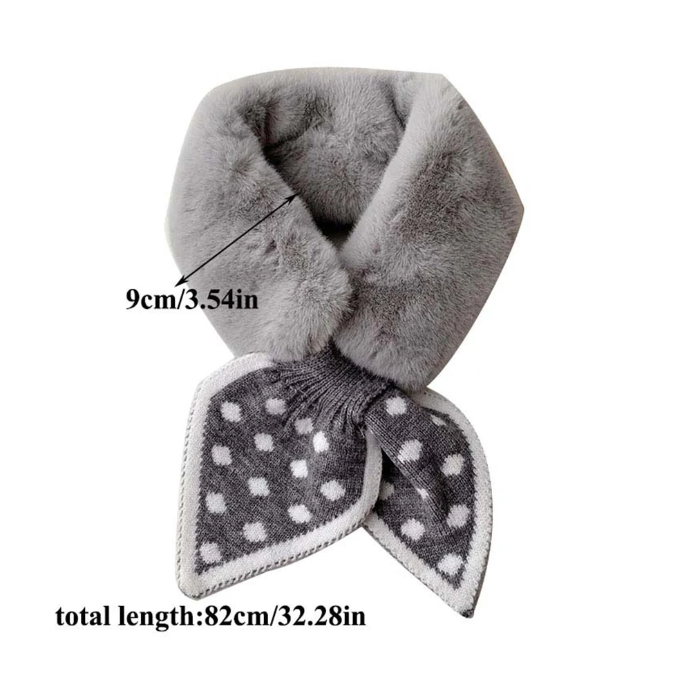 2023 Korean Winter Faux Rabbit Fur Scarf Women Soft Plush Women\'s Scarf Winter Knitted Neck Collar Neck Warmer Shawl Cross Scarf